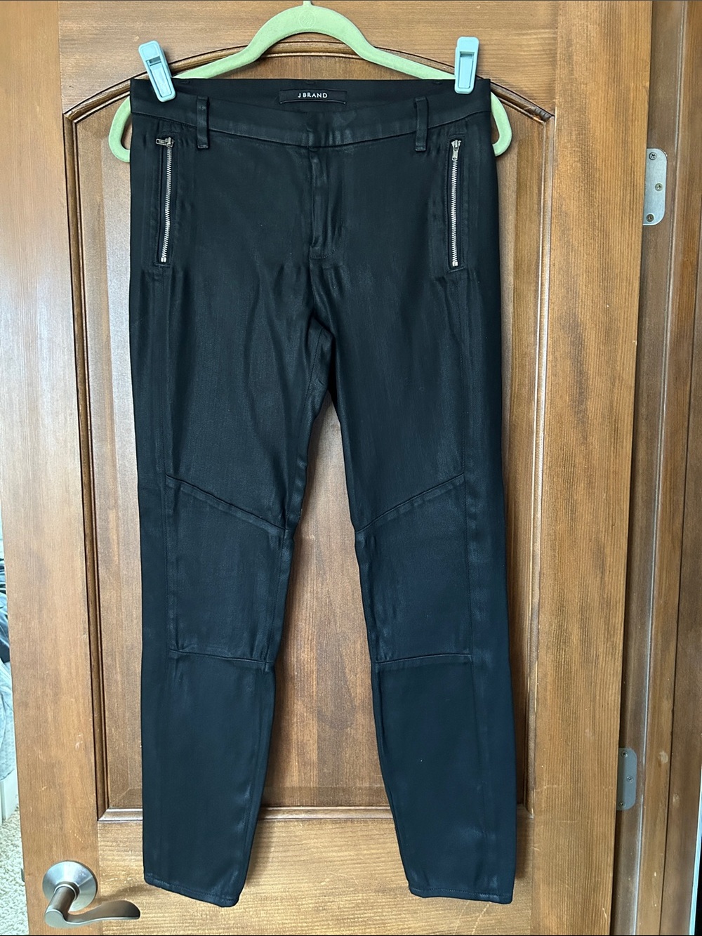J Brand Men's Black Zip-Pocket Moto Pants